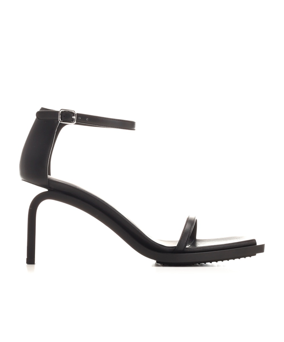 Courrèges Sandals With 85mm Heel And Rubber Sole In Black