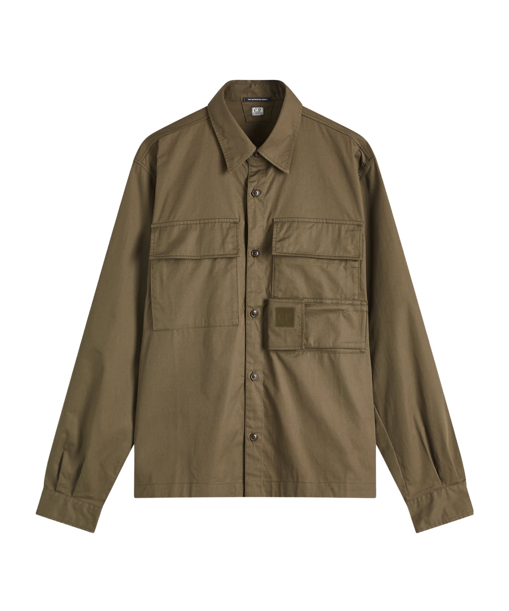 C.p. Company Long-sleeved Lapel Shirt In Green