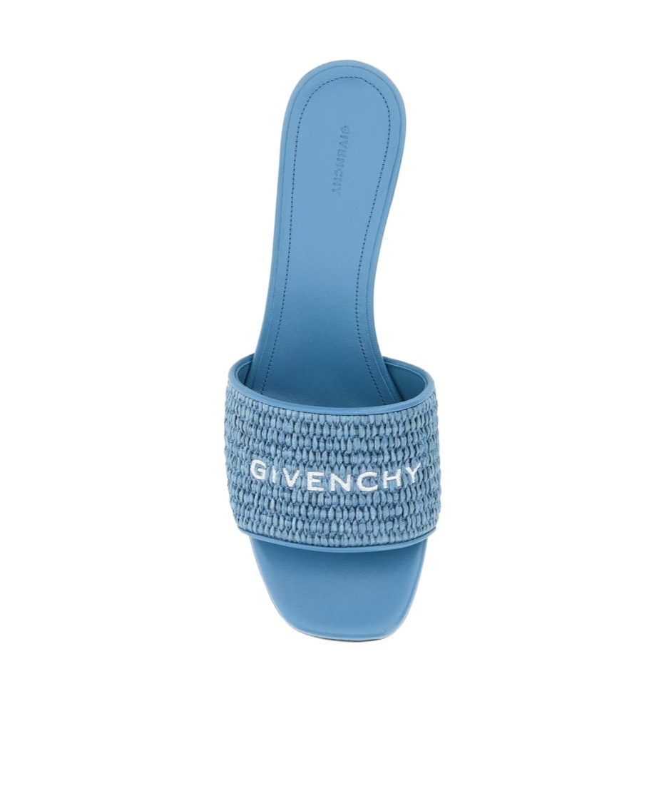 Givenchy '4g' Open Toe Block Heel Sandals In Blue