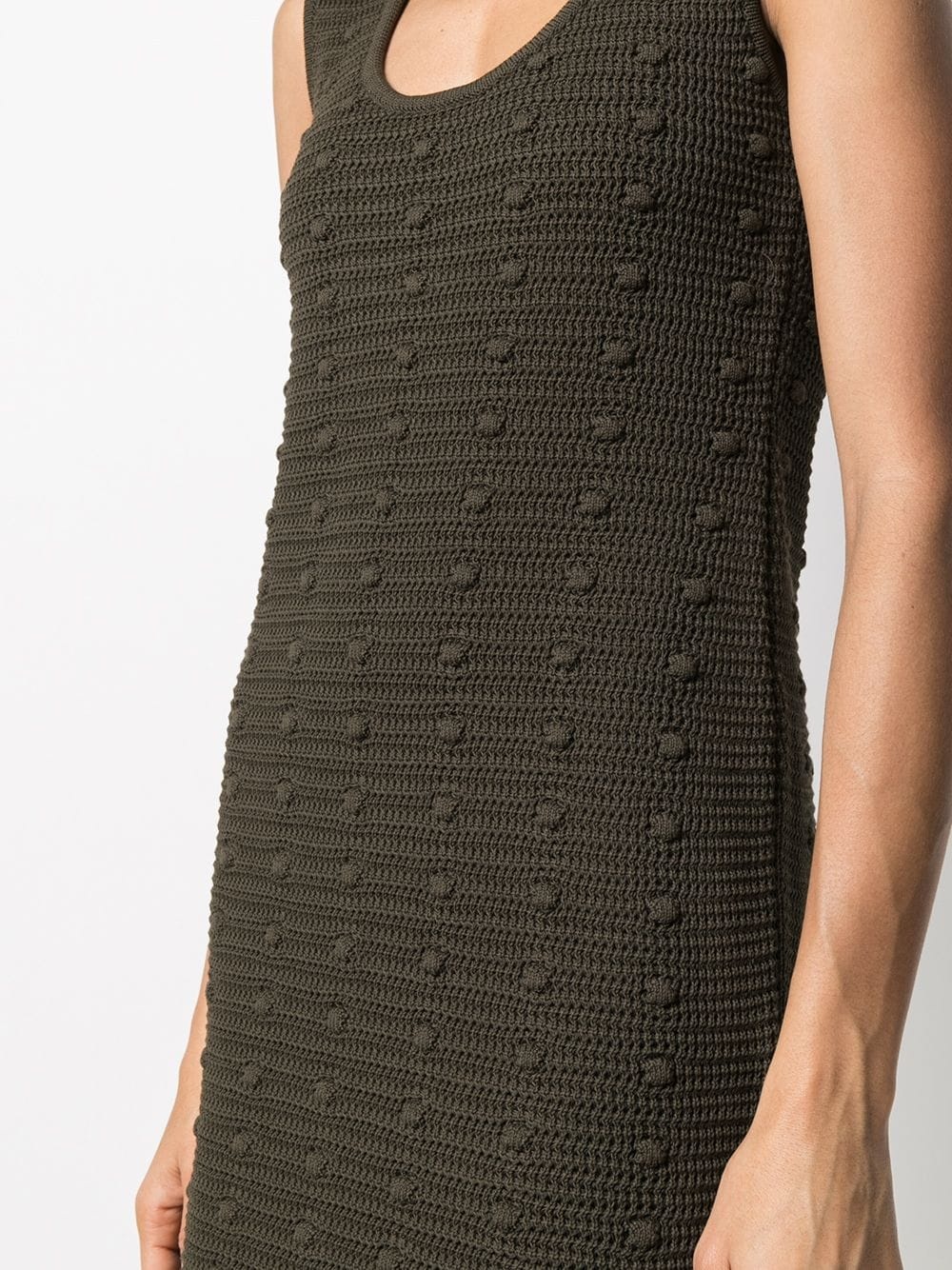 BOTTEGA VENETA KNITTED FRINGE-TRIM DRESS 