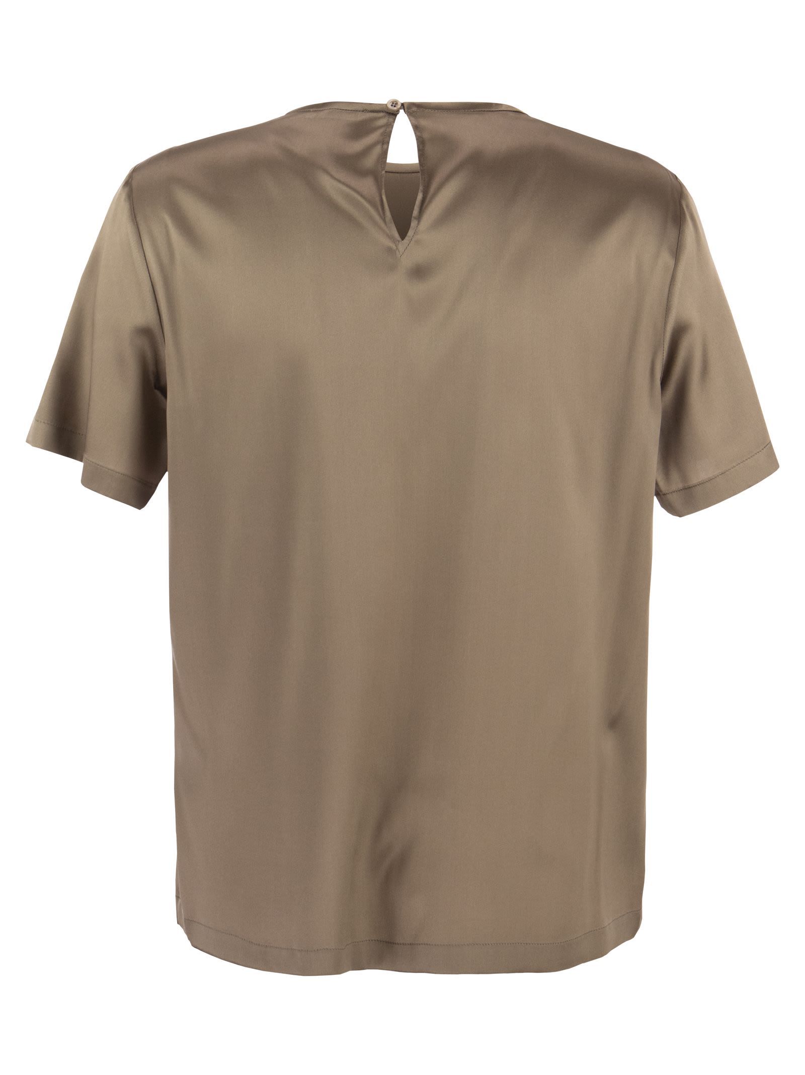Peserico Silk Chiffon T-shirt In Gray