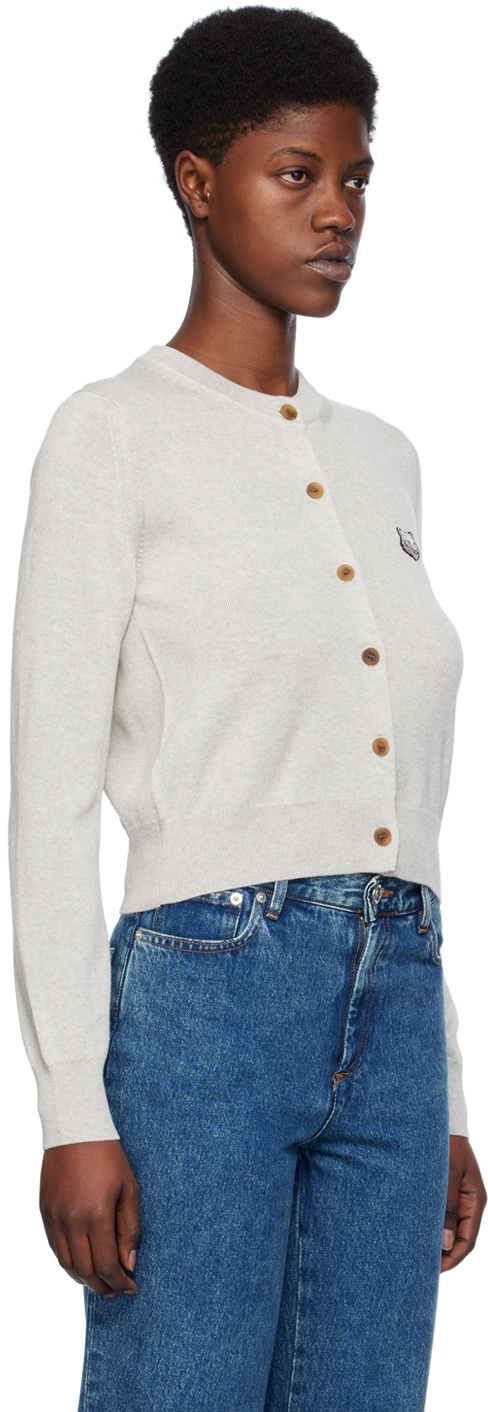 MAISON KITSUNÉ BOLD FOX HEAD WOOL CARDIGAN