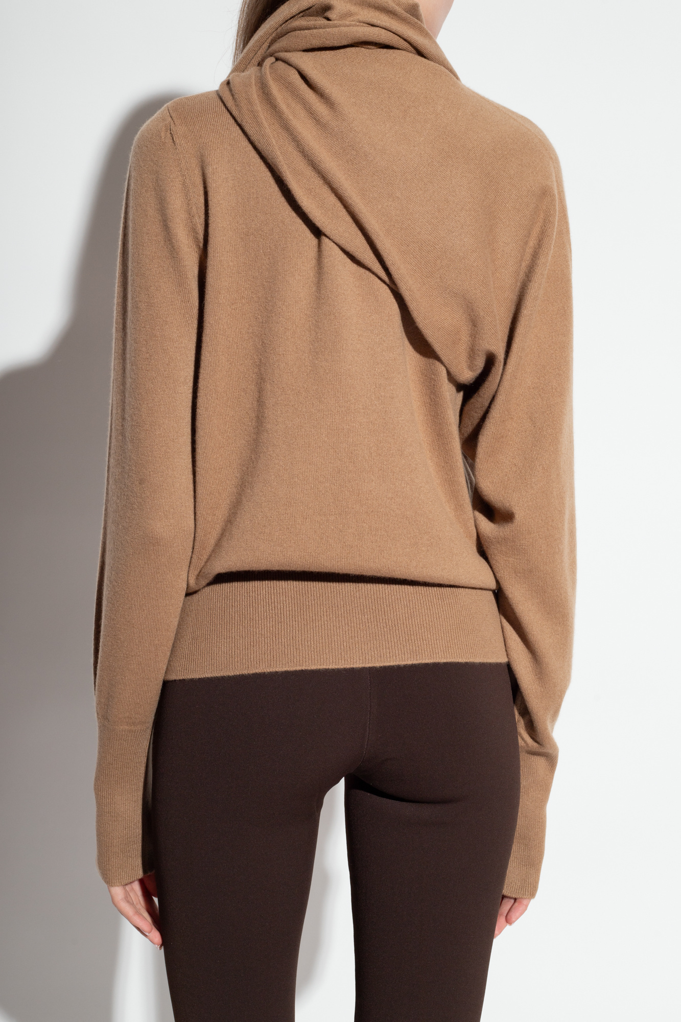 Ferragamo High-neck Long-sleeved Sweater In Nude