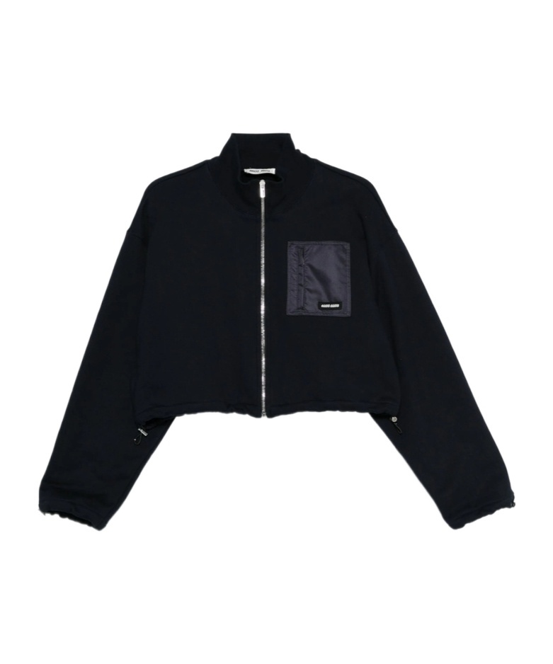 Miu Miu Zip Pocket Sweatshirt In Black