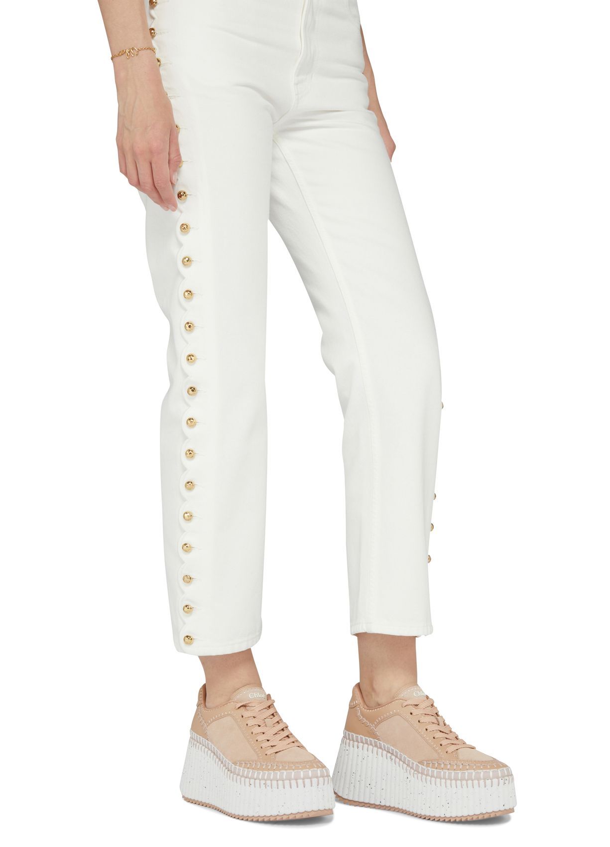 Chloé Platform Sneakers Elevated Round Toe In White