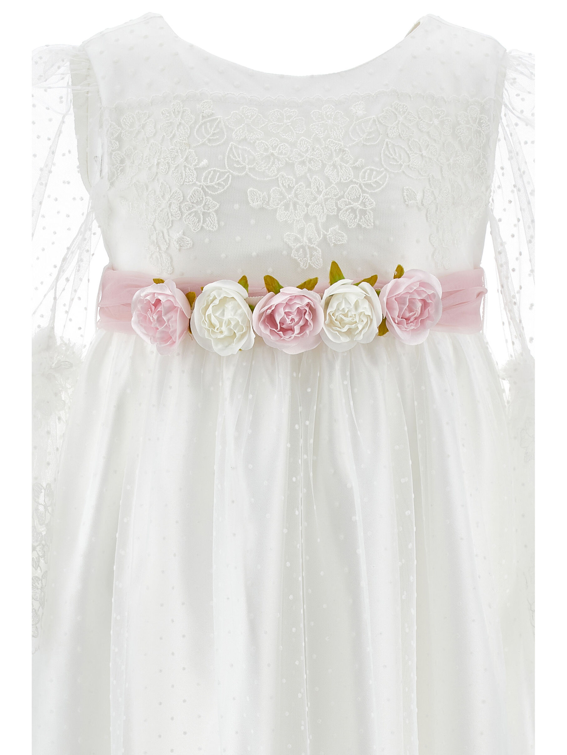 Monnalisa Tulle Dress In White