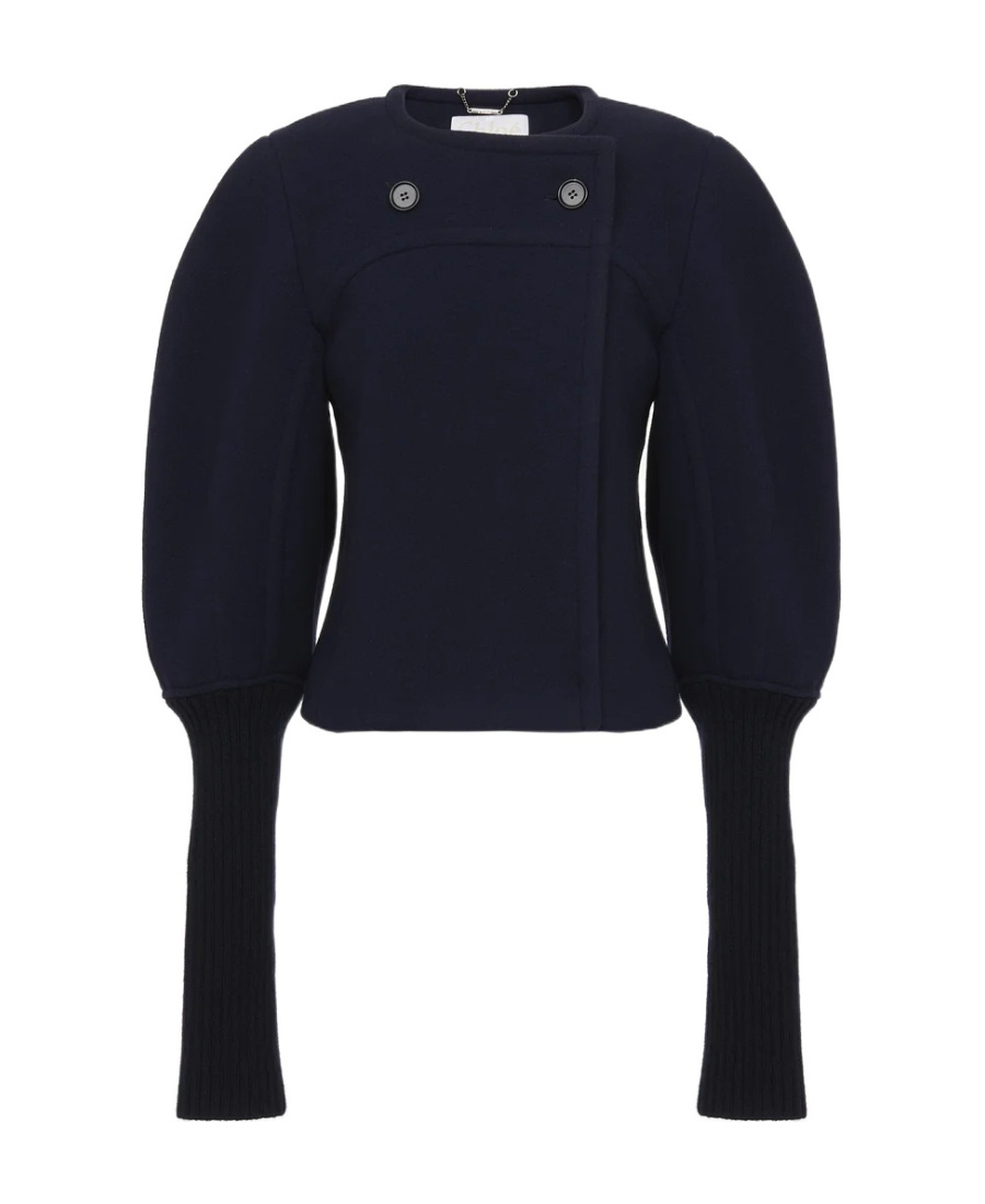 Chloé Wool Casual Coat In Black