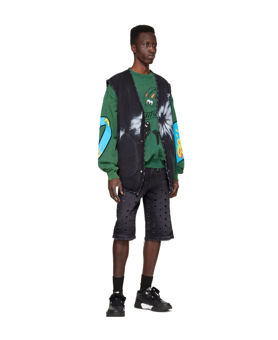 We11 Done Logo Round-necked Sweater In Green