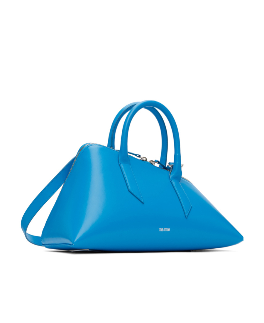 Attico 24h Leather Tote Bag In Blue