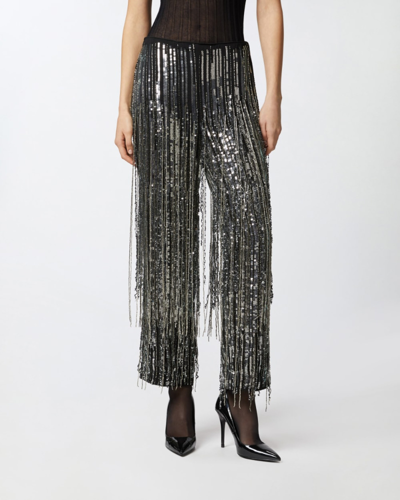 Pinko Sequinned Trousers In Black