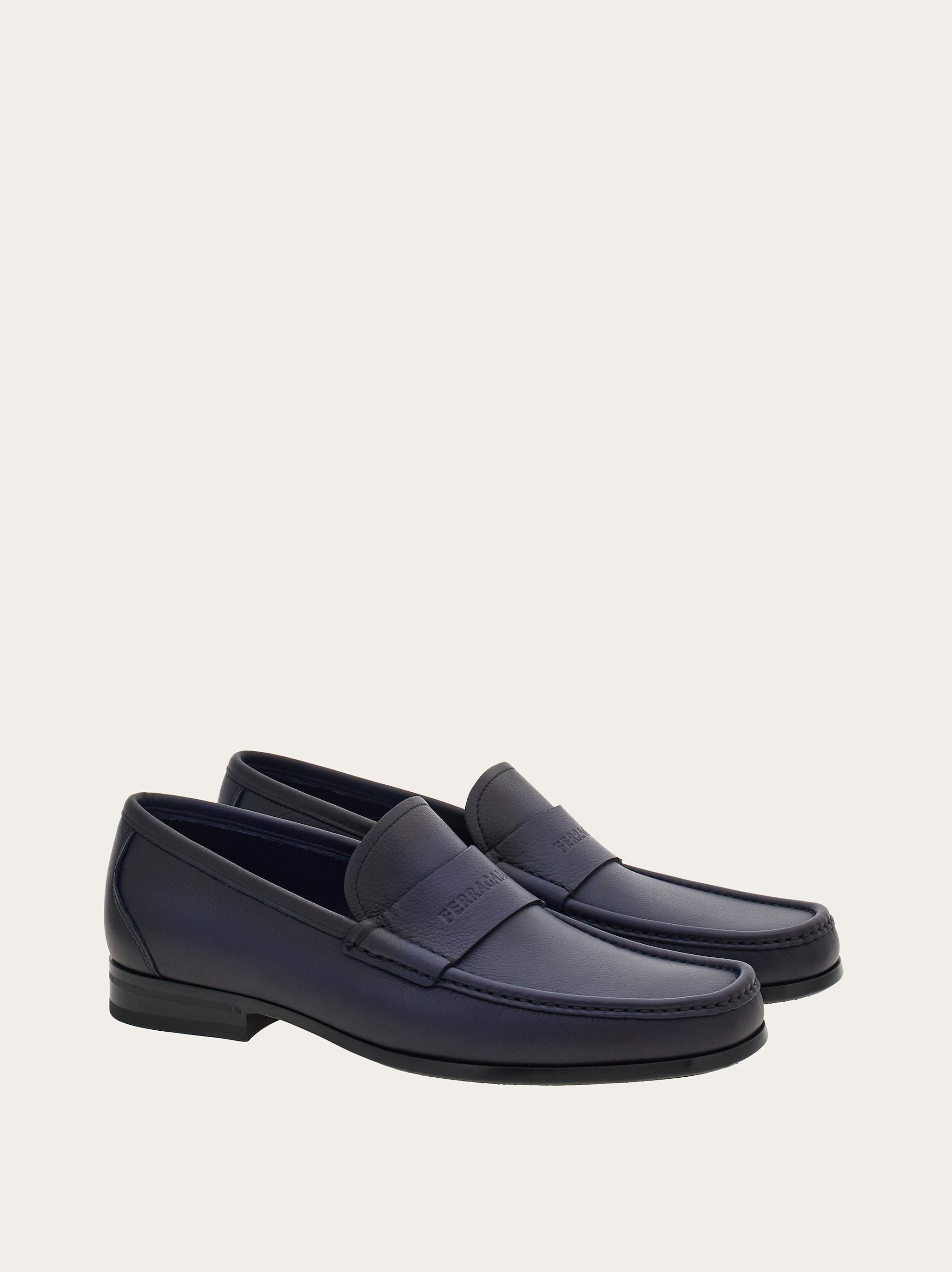Ferragamo Logo-debossed Leather Loafers In Black