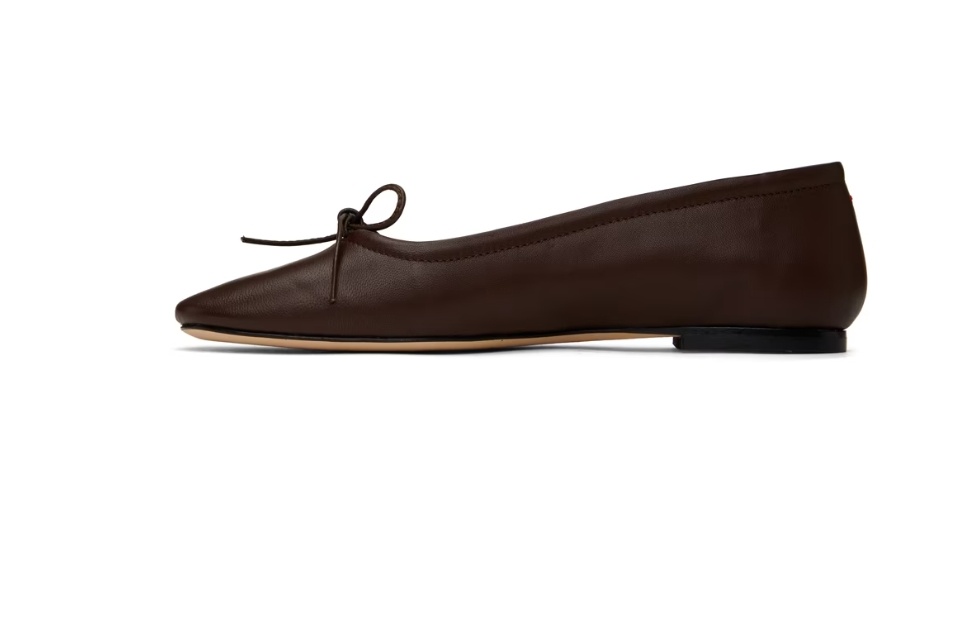 Aeyde Brown Delfina Ballerina Flats In Black