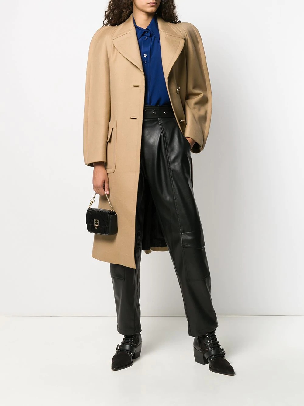 Givenchy Single-breasted Belted Coat In Brown