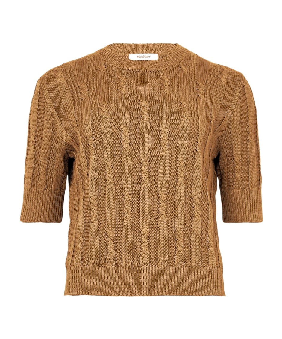 Max Mara Short-sleeved Sweater In Brown