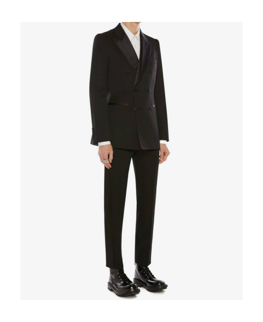 Alexander Mcqueen Double-breasted Suit Jacket In Black