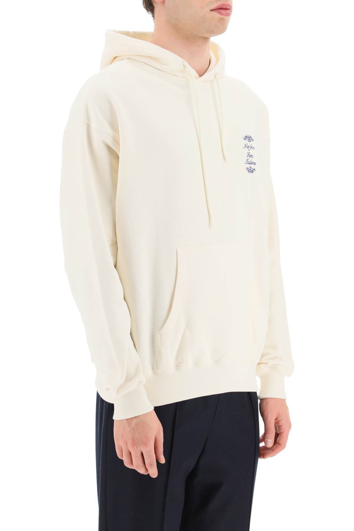 Drôle De Monsieur "not From Paris Madame" Hoodie In White