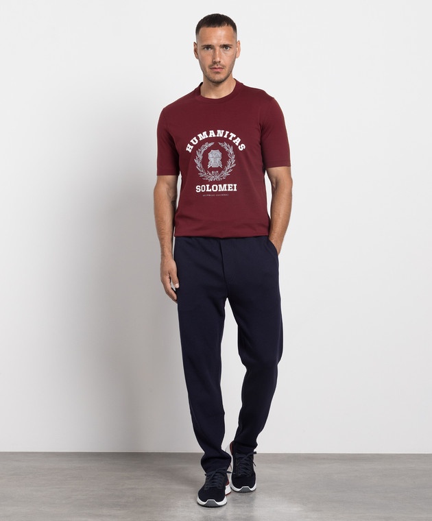 Brunello Cucinelli Man T-shirt Burgundy Size 40 Cotton In Red