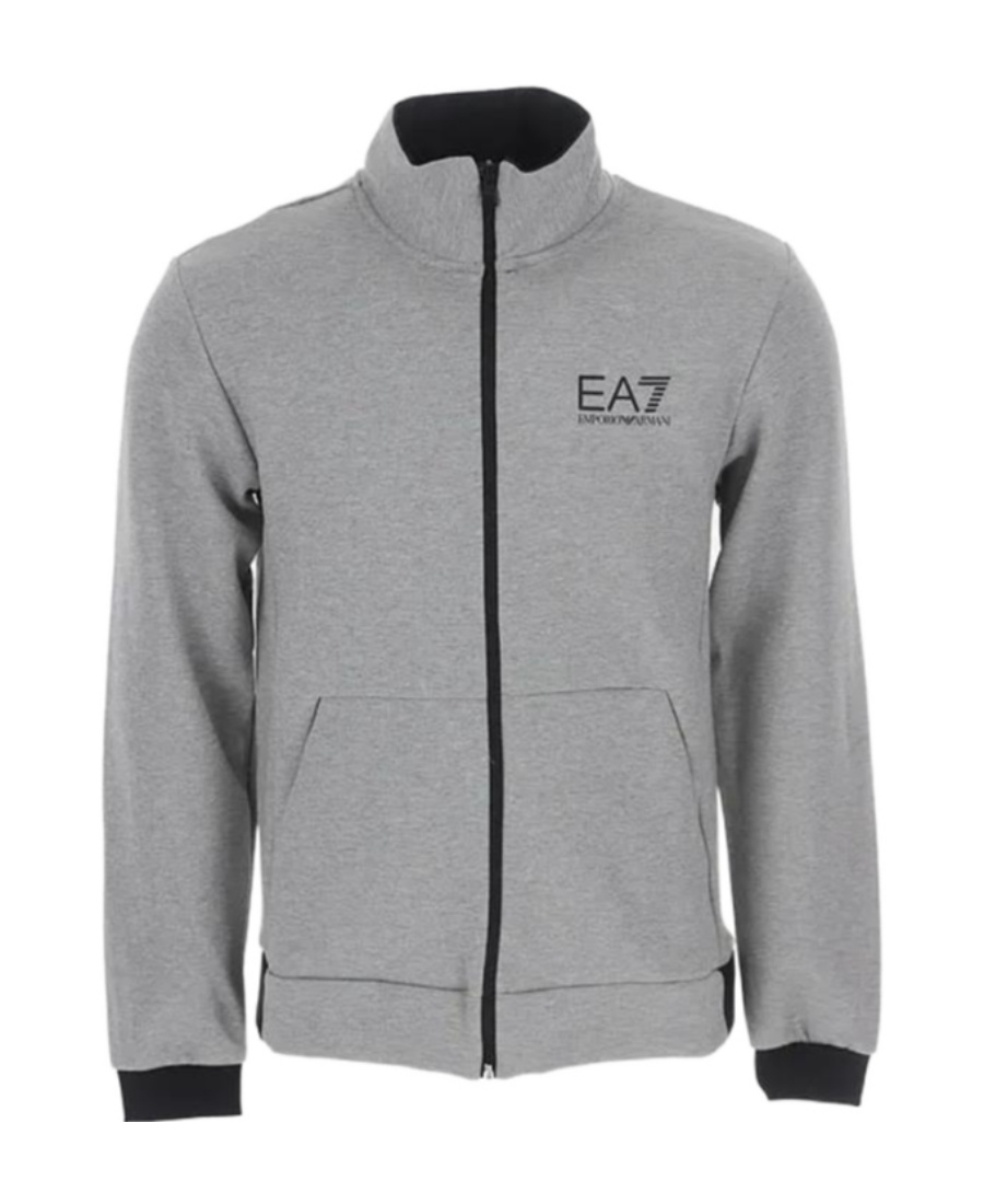 Ea7 Zipper Casual Jacket In Gray