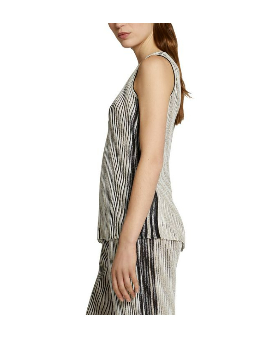 Missoni Sleeveless Round Collar Vest In Nude