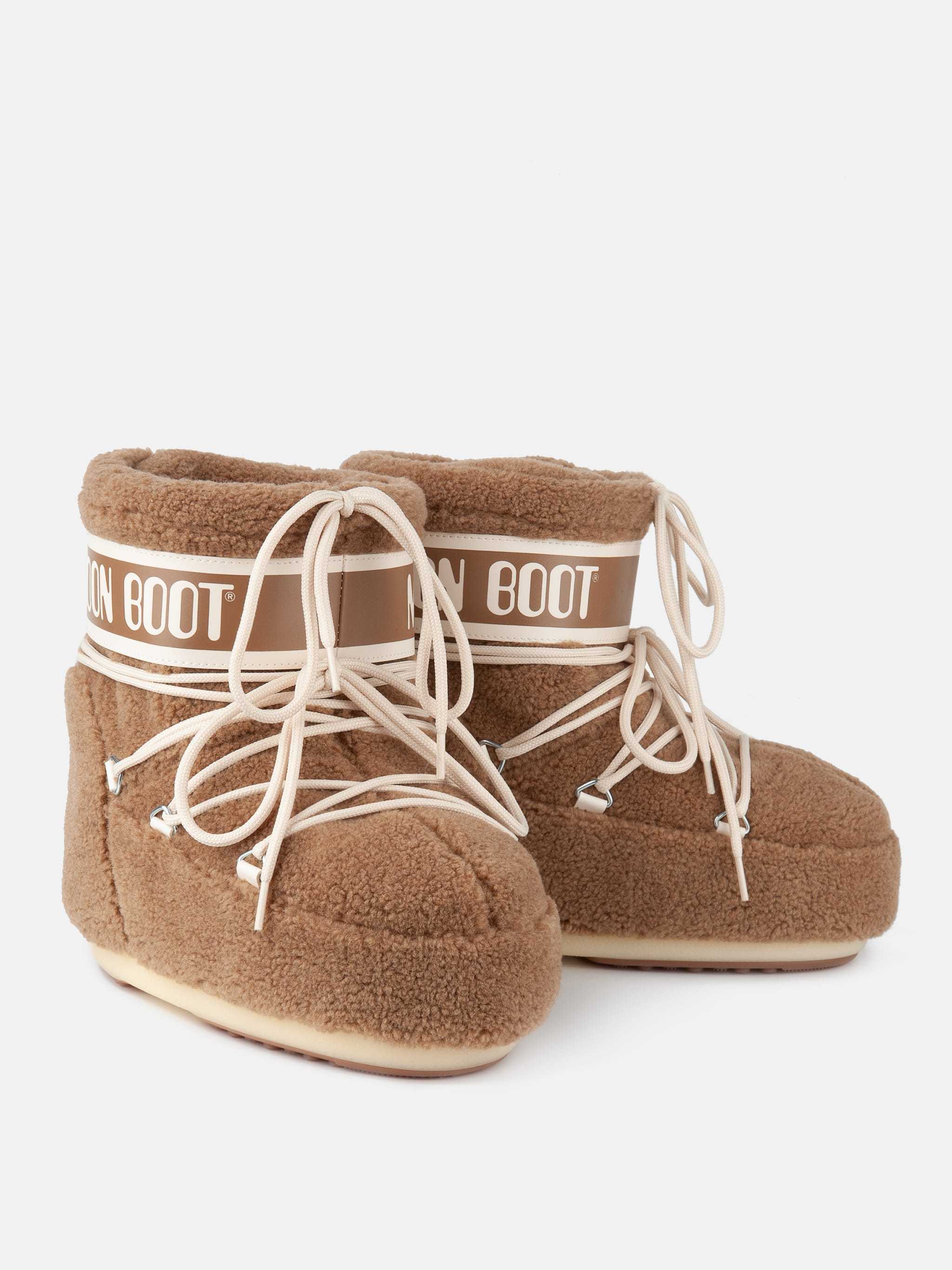 Moon Boot Icon Fleece Low Boots In Brown