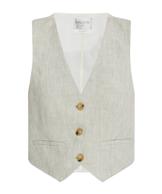 Shop Forte Forte V-neck Sleeveless Vest In White