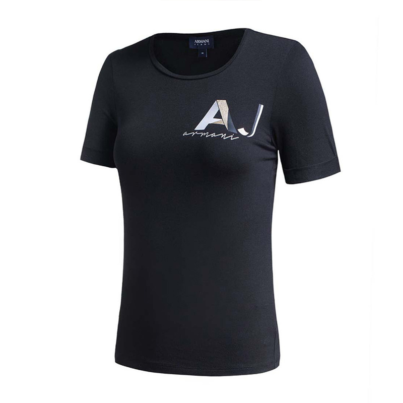 Shop Armani Jeans Logo T-shirt In Black