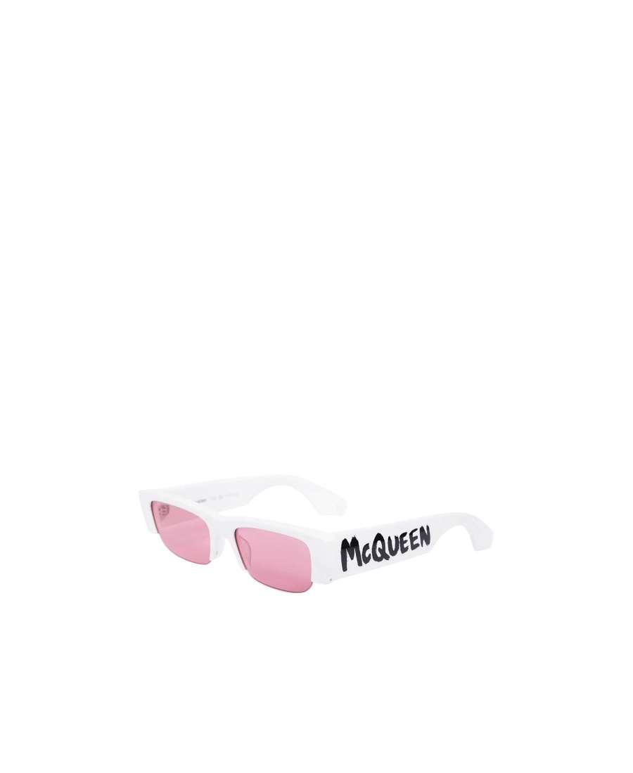 Alexander Mcqueen Logo-print Detail Sunglasses In Pink