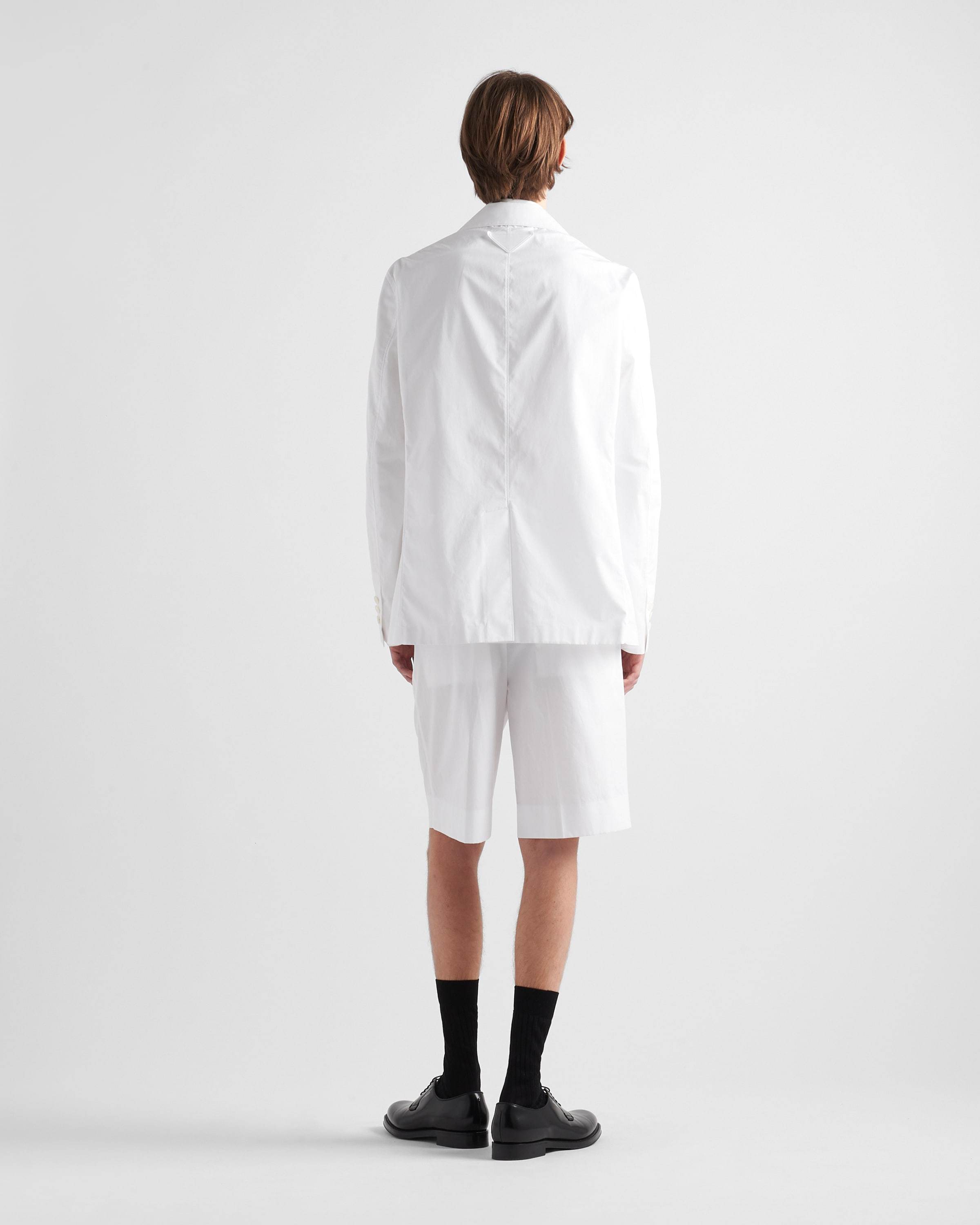 Prada Single-breasted Cotton Blazer In White
