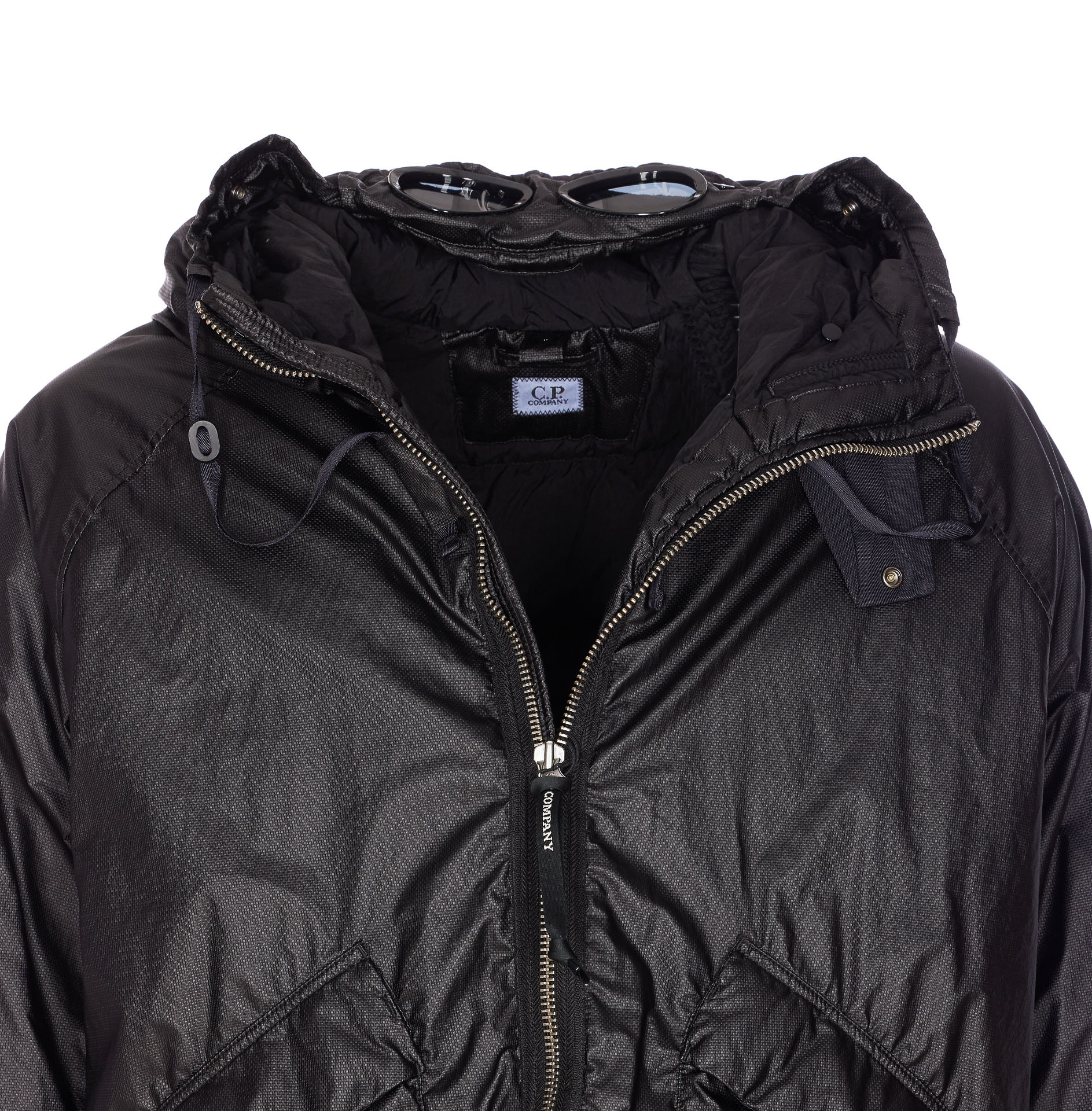 C.p. Company Long Sleeve Padded Outerwear Jacket In Black