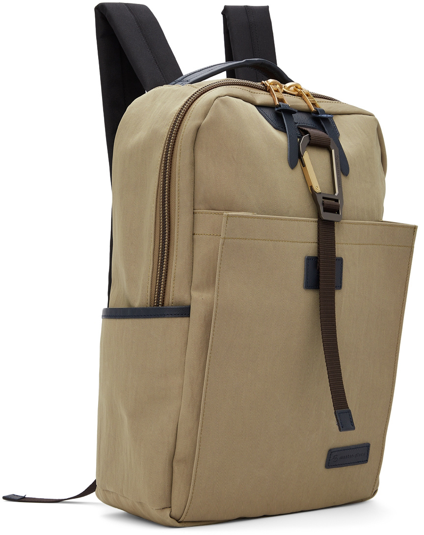 Master-piece Camel Two-way Zipper Backpack In Brown
