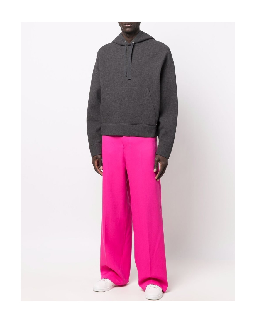 Ami Alexandre Mattiussi Wide-leg Tailored Trousers In Pink