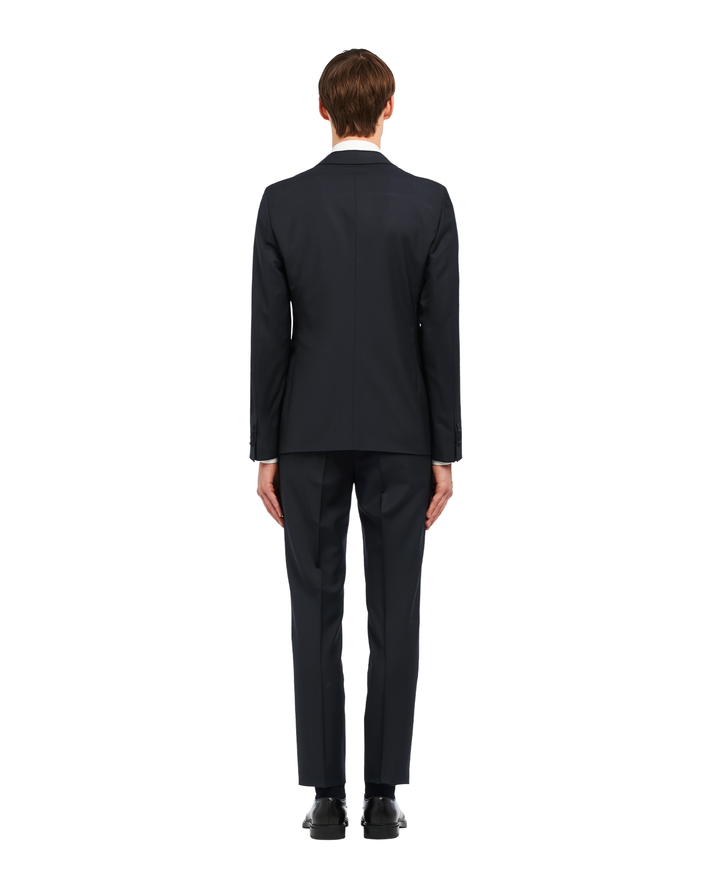 Prada Single-breasted Wool-blend Tuxedo In Black