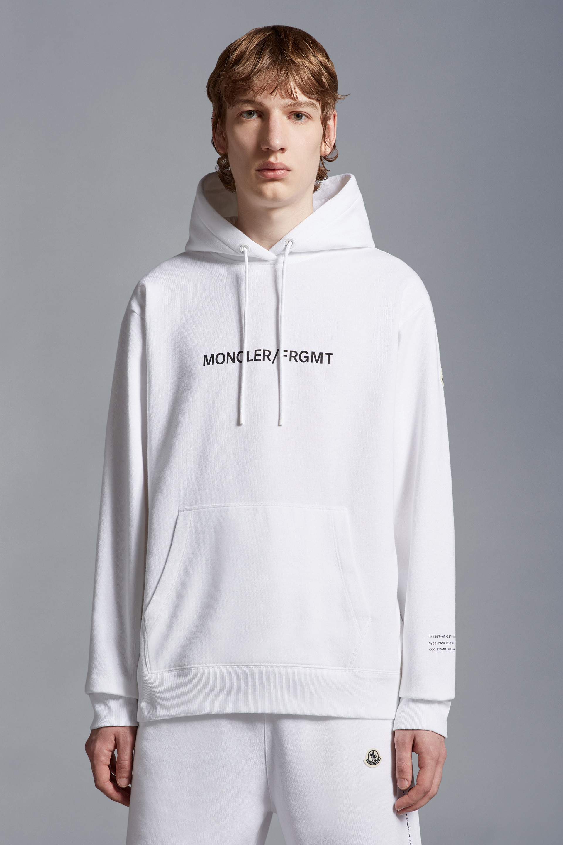Shop Moncler Floral Motif Hoodie In White