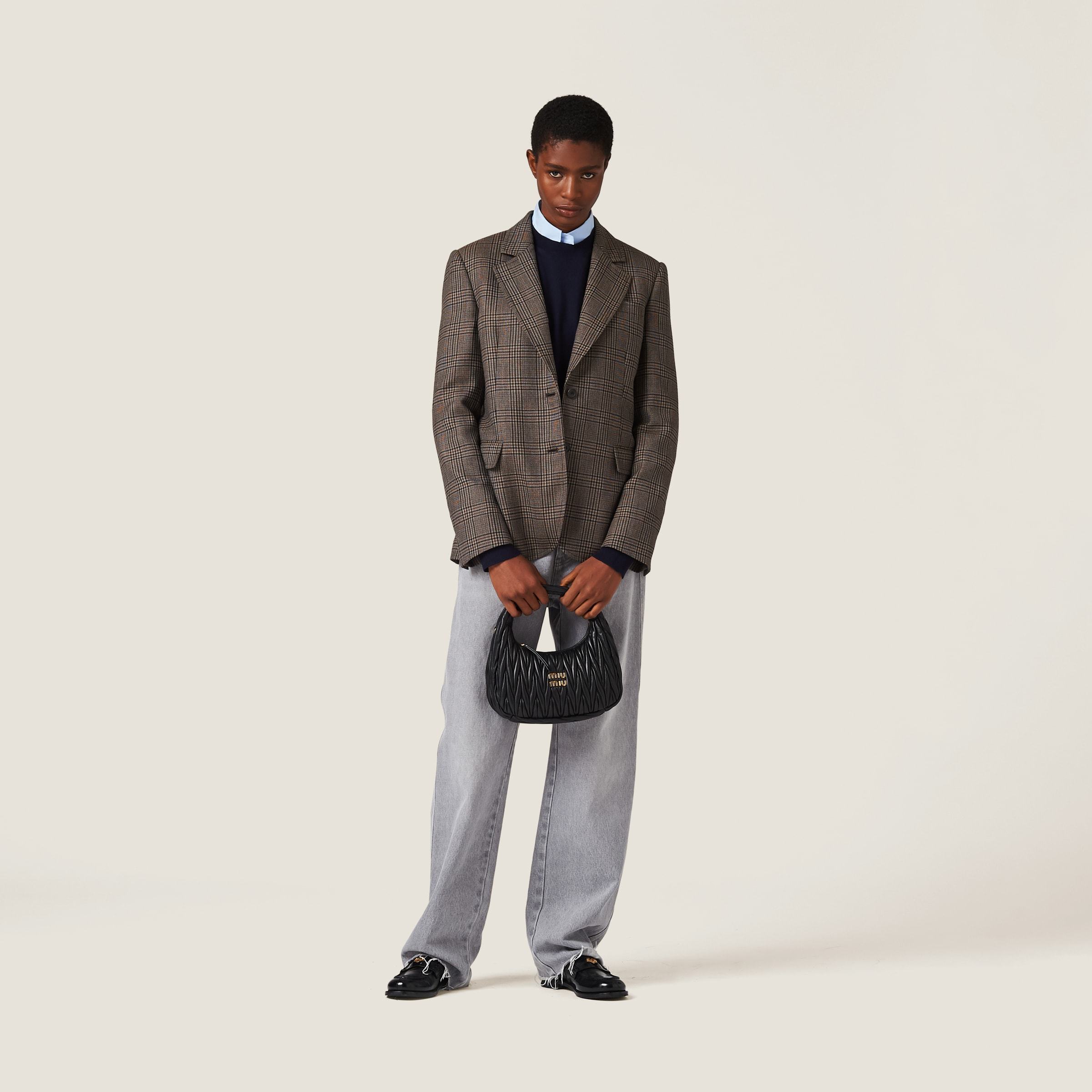 Miu Miu Denim Pants In Gray