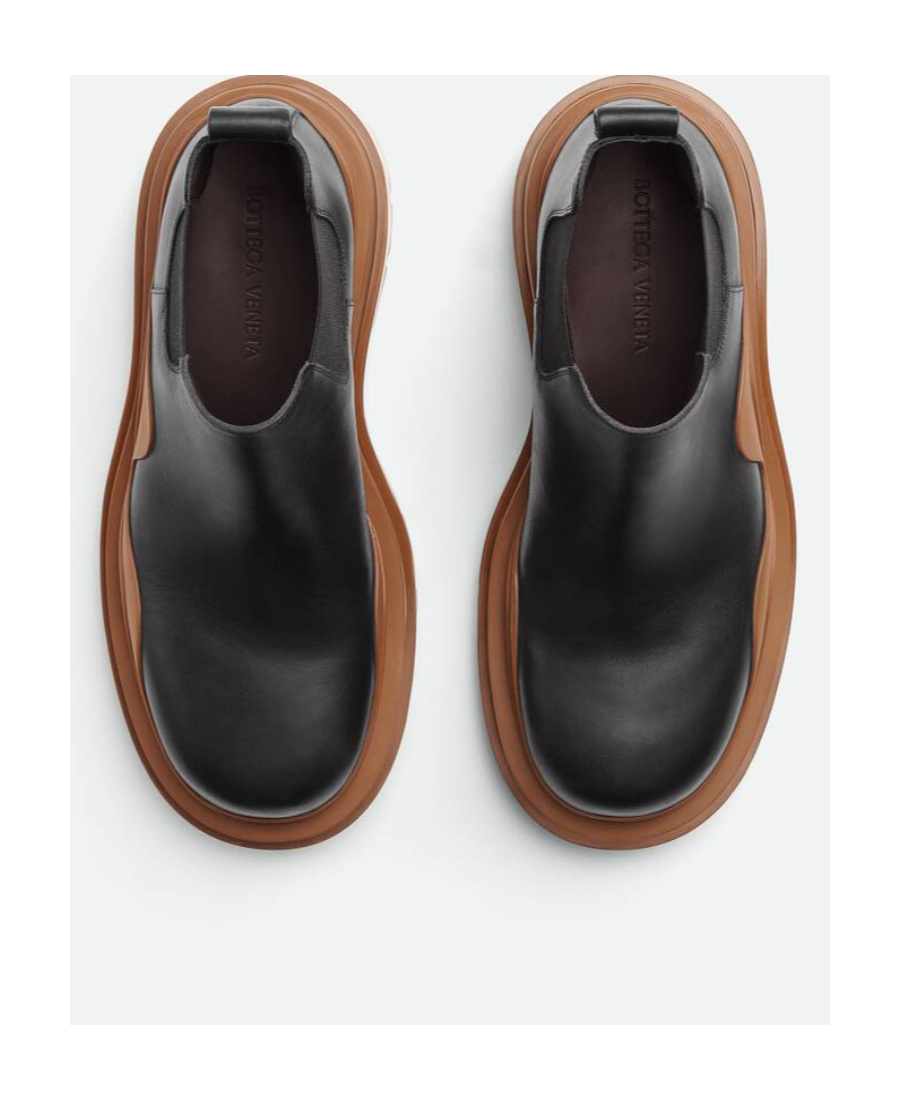 Bottega Veneta Tire Boots In Black/cognac