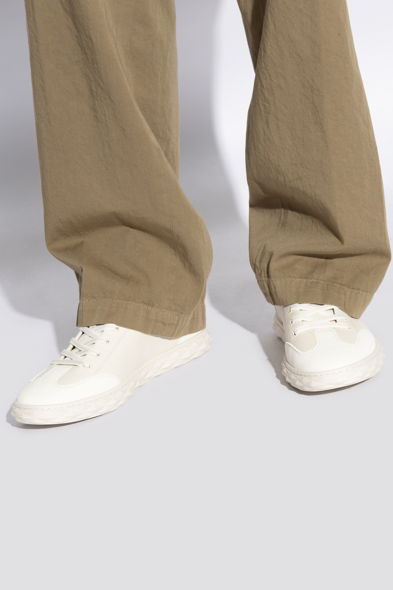 Jimmy Choo Diamond Light Flex Low-top Sneakers In White