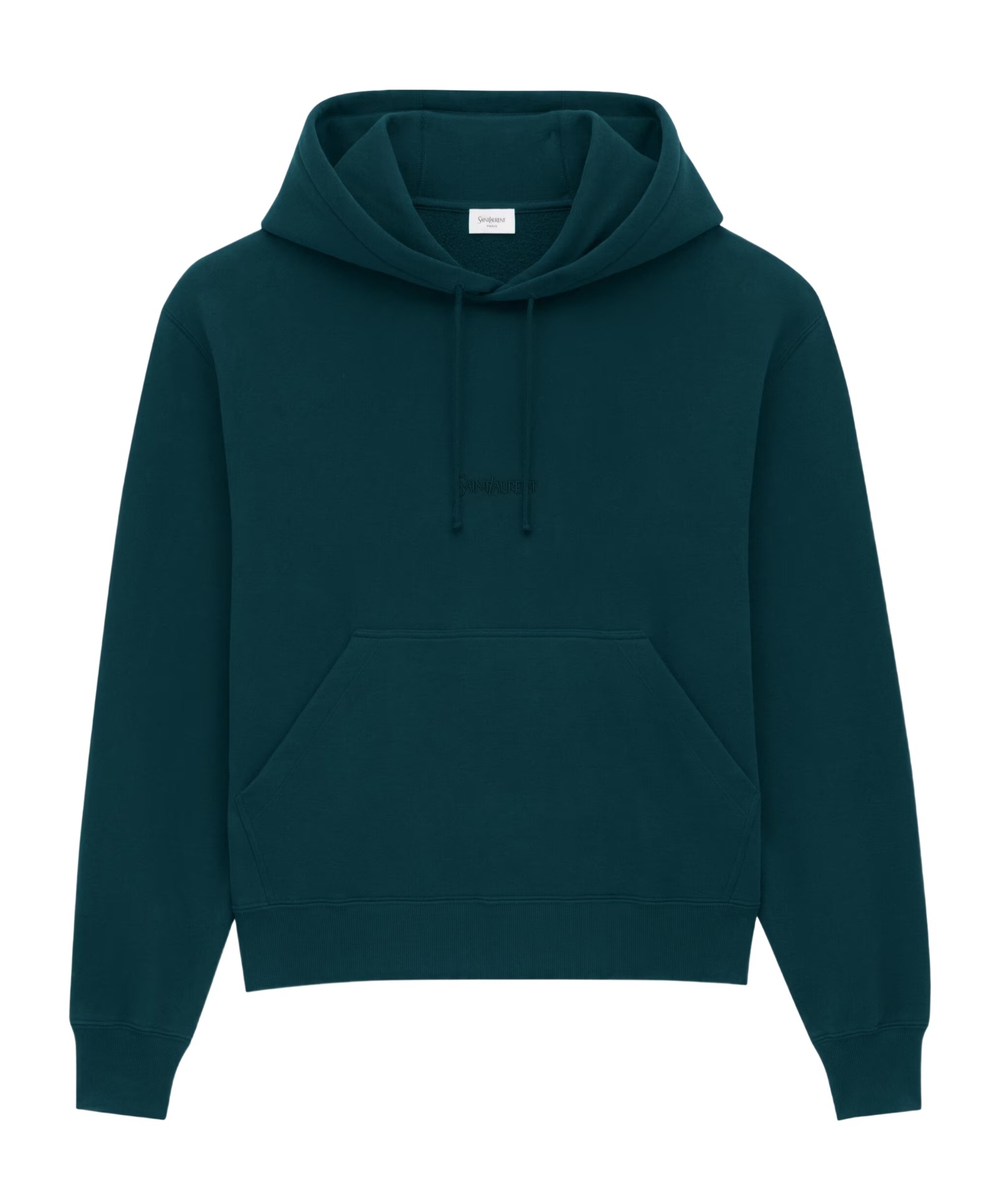 Saint Laurent Hoodie With Drawstring And Kangaroo Pocket In Blue