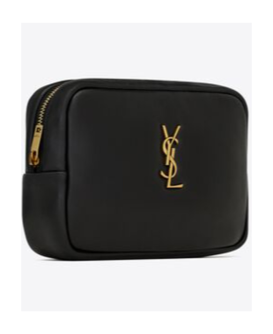 Saint Laurent Cassandre Mini Make-up Bag In Black