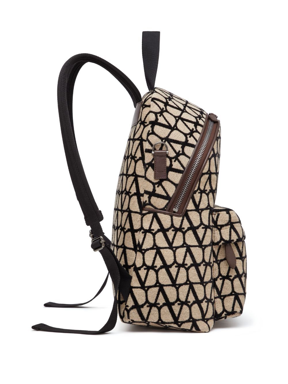 Valentino Toile Iconographe Backpack With Leather Detailing In Black