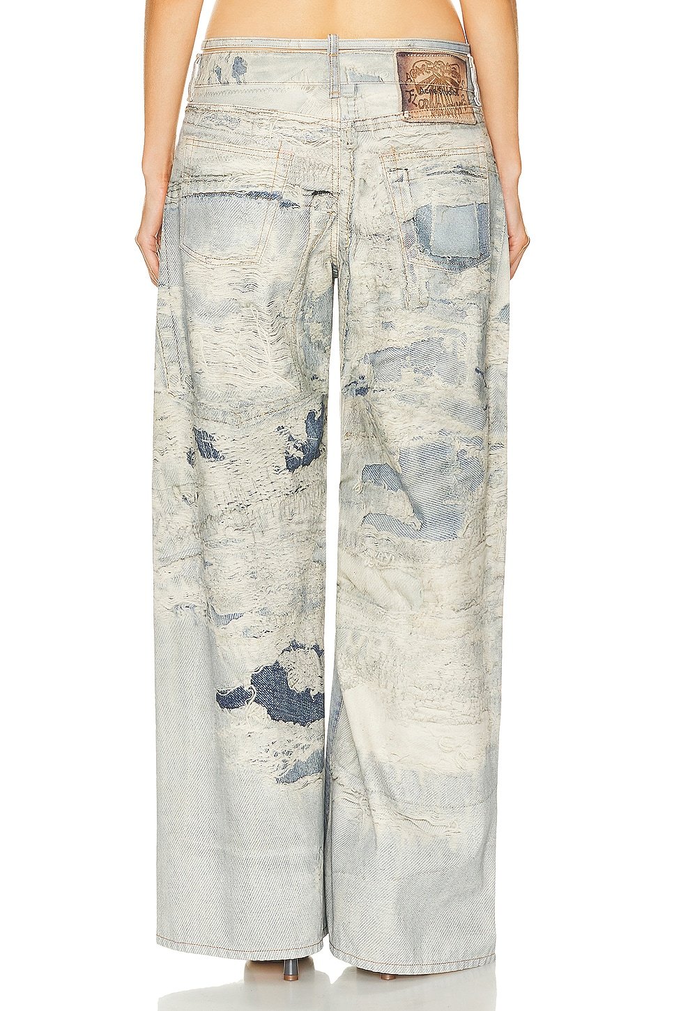 Acne Studios Belt Loop Denim Trousers In White