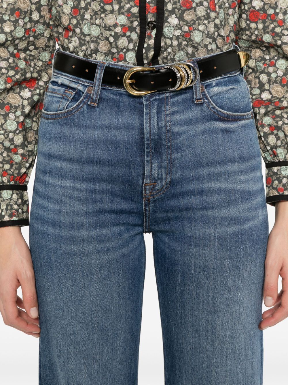 7 For All Mankind Wide-leg High-waist Jeans With Vintage Fading