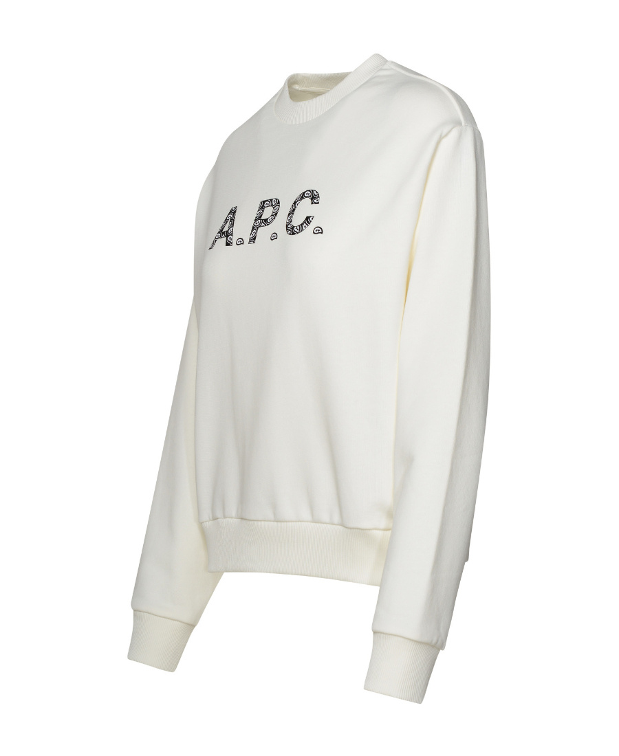 Apc A.p.c. Logo-printed Crewneck Sweatshirt In White