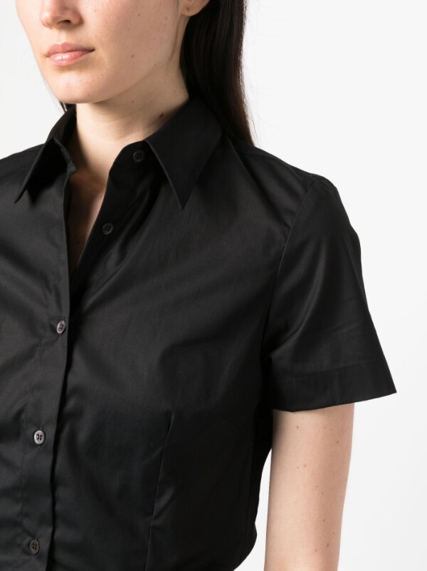 Shop Dries Van Noten Lapel Short-sleeved Shirt In Black