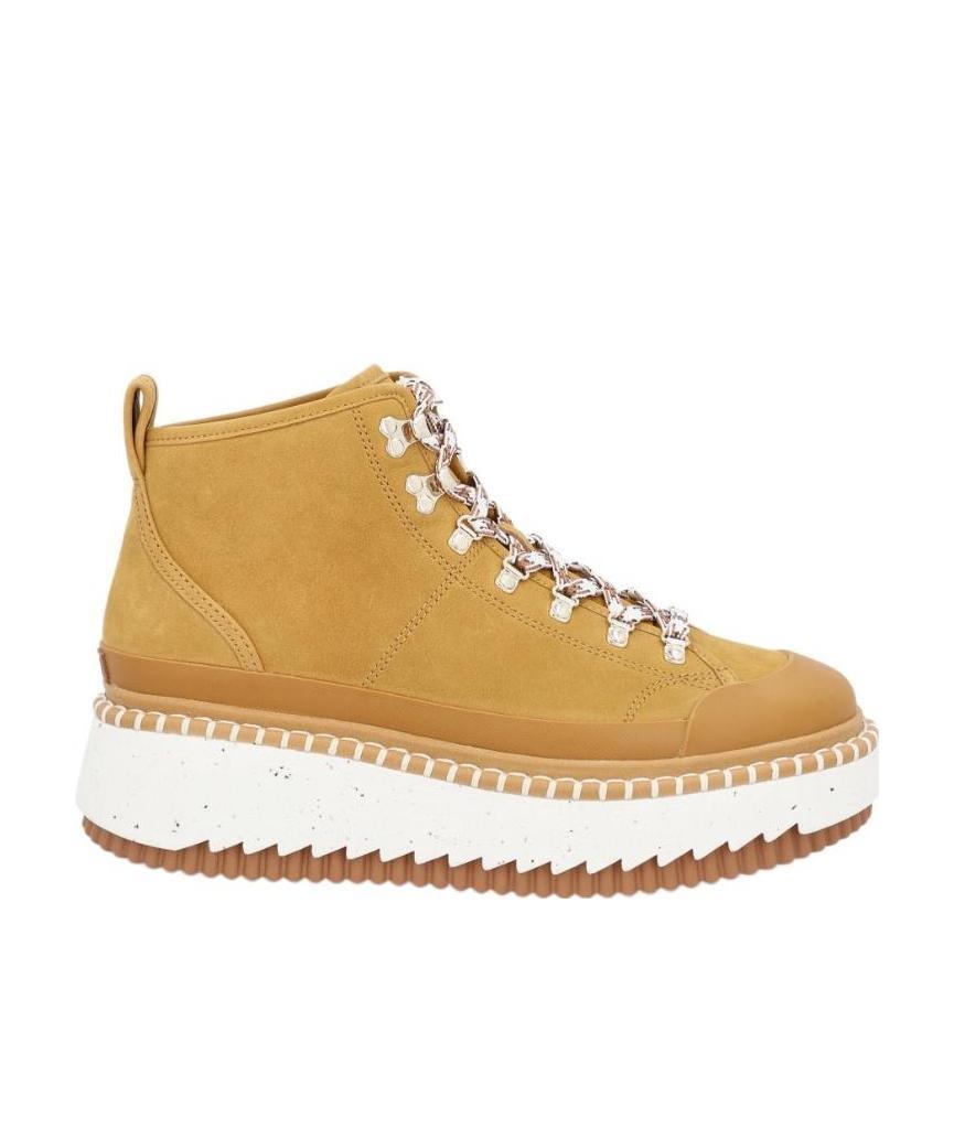 Chloé Lilli Leather Ankle Boots In Yellow