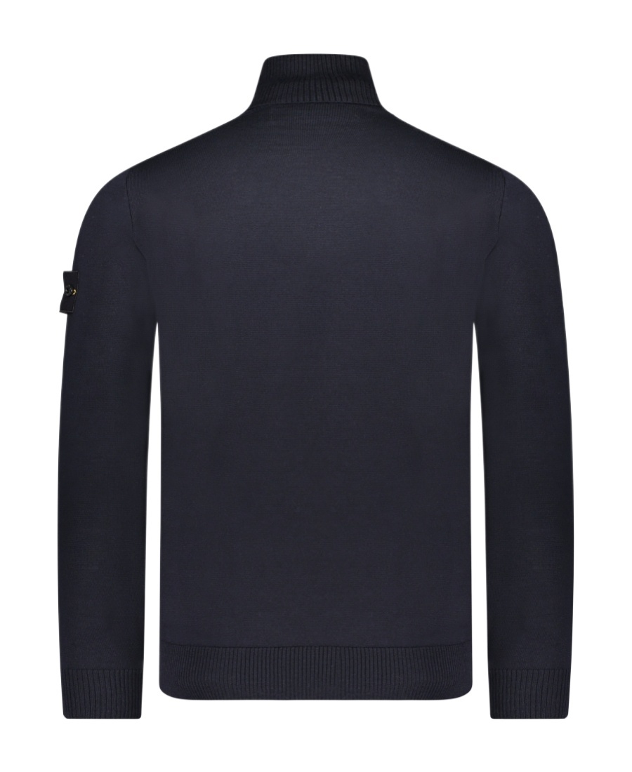 Stone Island Compass Logo Turtleneck Sweater In Blue