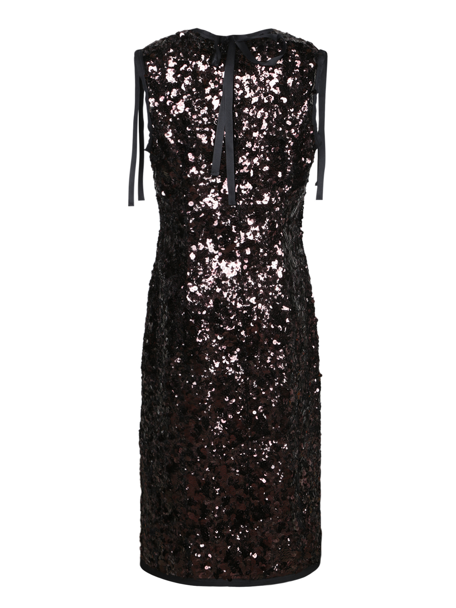 Prada Abito In Paillettes Marroni Donna In Black