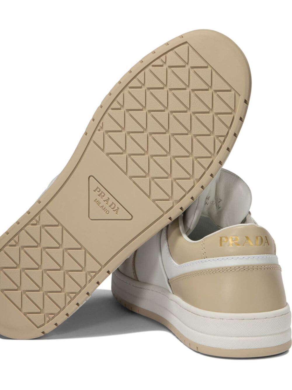 Prada Women Downtown Two-tone Sneakers In Nude