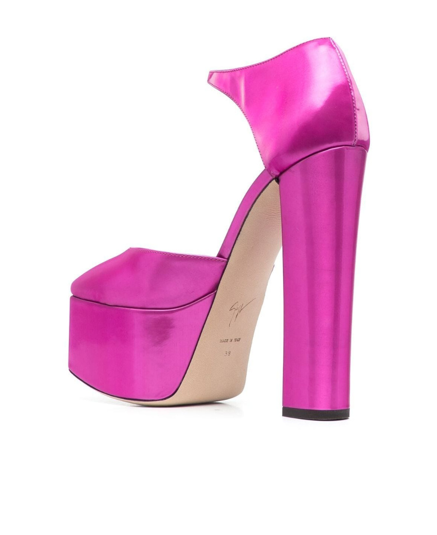 Giuseppe Zanotti High Heels With Square Head And Thick Soles In Pink