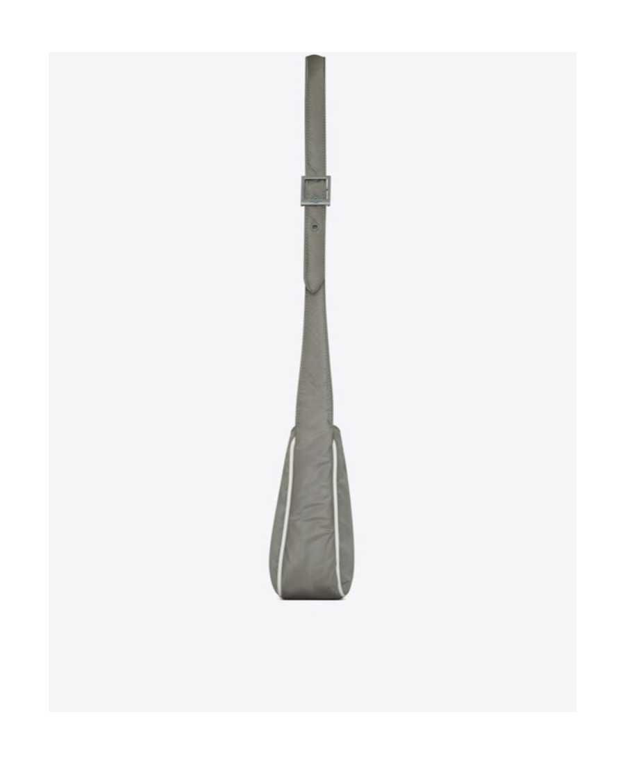 Saint Laurent Logo-plaque Shoulder Bag In Gray