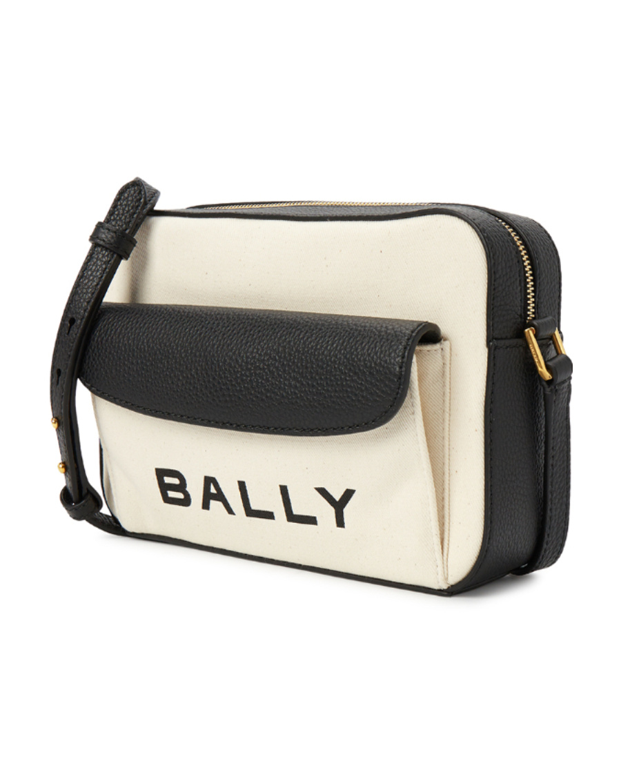 Shop Bally Logo Shoulder Bag In White